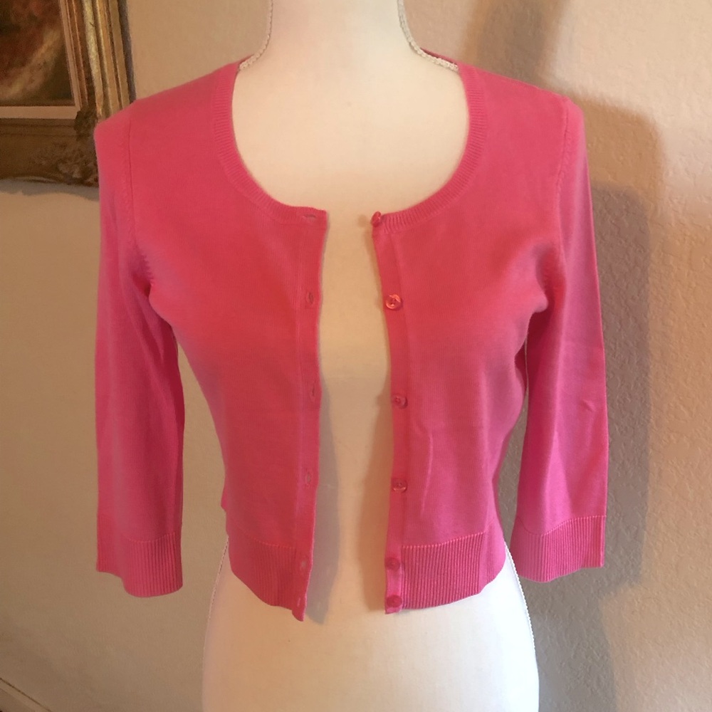 Pink Women's Cardigan Cropped Sweater by Lilly Pulitzer